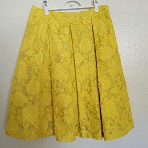 Floral Mustard Who What Wear Midi Skirt